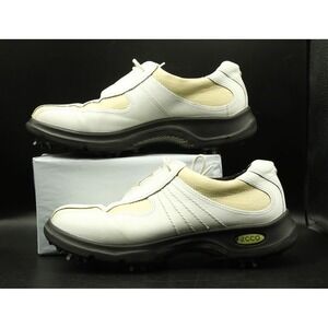 Ecco Golf Casual Swing Golf Shoes Womens 8.5 EU 39 White/Yellow Leather